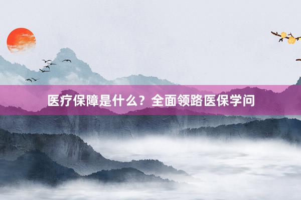 医疗保障是什么？全面领路医保学问